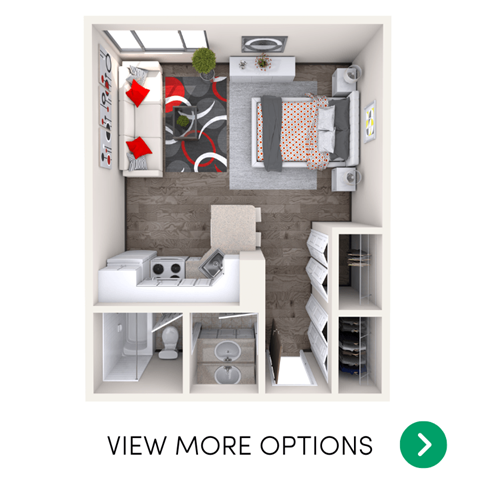 Studio apartment floor plans in East Lansing, MI near Michigan State University | Studio House
